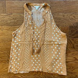 Orange Tank with White Polka Dots